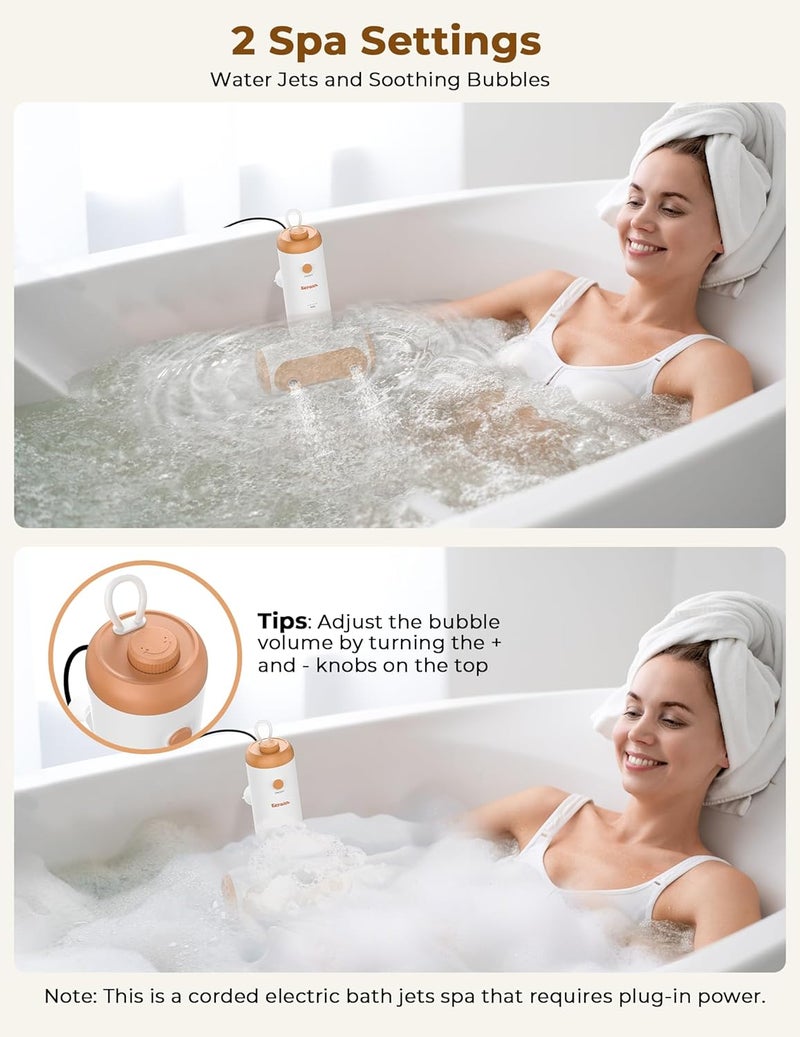 BEFORRM Bath Jets for Tub,Portable Jet Spa for Bathtub with Dual Hydro Jets for Tub Creates Soothing Bubbles, Bath Jet Spa for Relax Spa Bath at Home Use for Women, Yellow (Corded) - Image 4